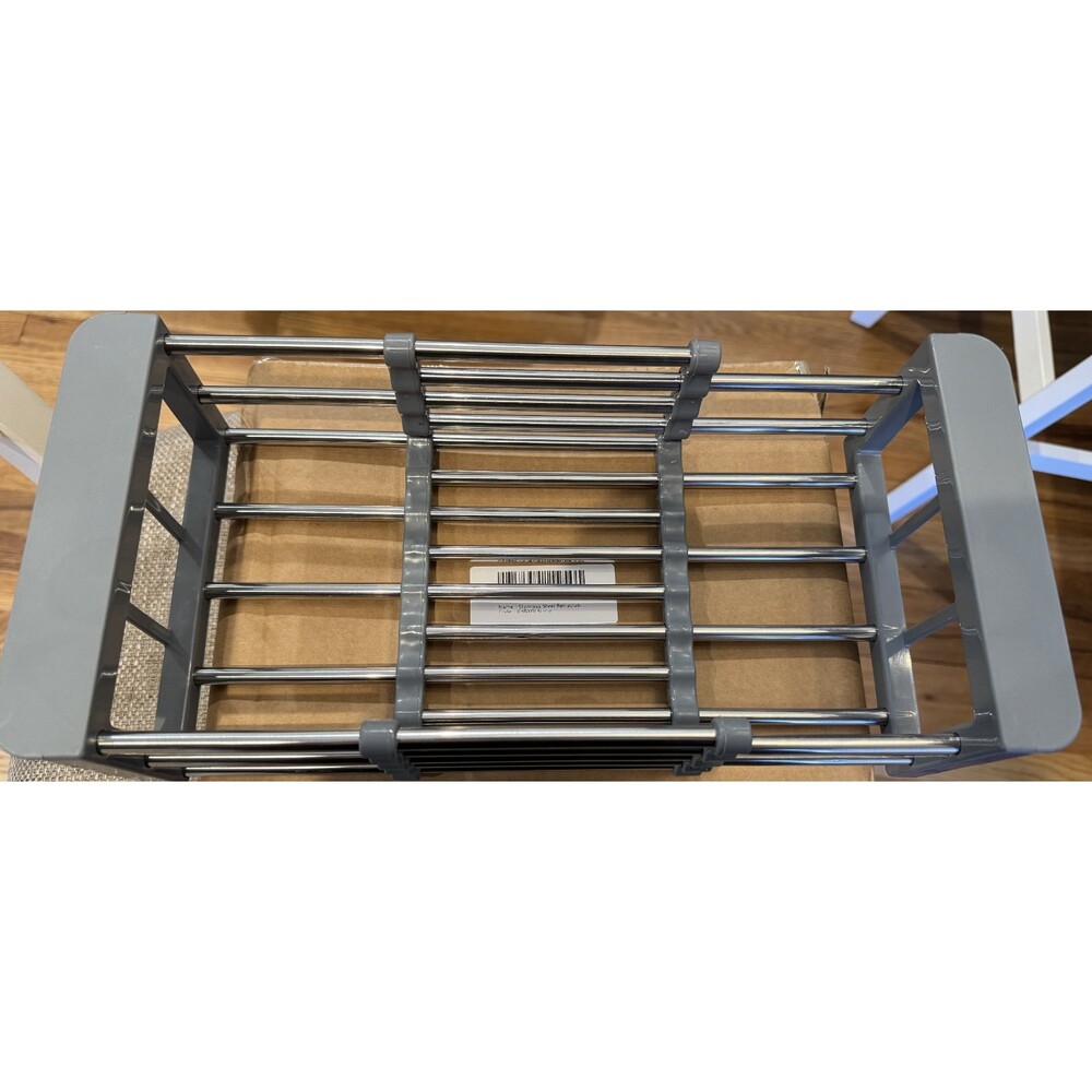 Extend Kitchen Sink Drain Basket Retractable Adjustable Gray/Steel New